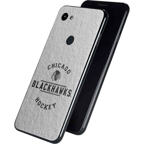 NHL Chicago Blackhawks Black Text Google Pixel 3a XL Skin
